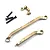 Yeah Racing brass steering linkage set including two metal links, three ball studs, and three black screws on a white background.