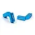 Two blue anodized aluminium servo mounts by Yeah Racing, featuring the YR logo laser-etched on the side.