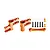GPM Aluminium Steering Bell Crank/Drag Link Assembly - Orange GT048-OR