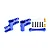 GPM Aluminium Steering Bell Crank/Drag Link Assembly - blue GT048-B