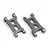 Two grey aluminium front suspension arms for Maverick RC vehicles, shown from an elevated angle on a white background.