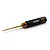 A Yeah Racing 1.3mm hex driver with a black and gold knurled aluminium handle, isolated on a white background.