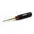 A Yeah Racing 0.9mm hex driver with a gold-coloured tip and a black and orange knurled aluminium handle.