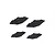 Four black plastic RC brake caliper accessories by Pandora RC, arranged on a white background.