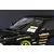 A close-up of a black RC car body shell featuring a black windscreen wiper blade installed on the front windshield.