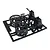 A black plastic sprue containing 1/10 scale RC steering wheel and dashboard accessory parts from Pandora RC.