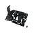 Black plastic RC car muffler and engine accessory parts on a sprue frame with three small screws.