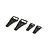 Four black NACA square hole duct accessories for 1/10 scale RC car bodies arranged on a white background.