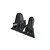 Two black carbon-style aero door mirrors for 1/10 scale RC cars, shown from a side angle against a white background.