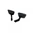 Two black plastic side-view mirrors for a 1/10 scale RC car body shell, shown against a plain white background.