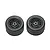 Two black Pandora RC 2000GT scale display wheels with detailed tread and molded sidewall text against a white background.