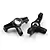 Two black aluminium RC car C-hub carriers by Yeah Racing, showing machined details and 'YR' and 'R' markings.
