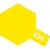 A yellow hexagonal graphic with the text X24 in white, representing Tamiya X-24 Clear Yellow paint.