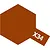 A graphic showing a brown hexagon with a small rectangular tab extending from the bottom right corner containing the white text X34.