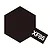 A graphic representation of Tamiya XF-85 Rubber Black paint, featuring a black hexagon with a small rectangular tab labeled XF85 in white text.