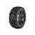 Louise 3.3" B-ulldoze Tyres on Black 8 Spoke Rims - Glued Wheels 2Pcs L-T325B