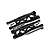 A pair of black anodized aluminium front suspension arms for an RC car by GPM Racing, including mounting screws and hardware.