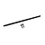 A black RC rear axle shaft and two small black grub screws isolated on a white background.
