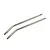 Two silver-coloured metal RC suspension links with a slight bend and threaded ends, isolated on a white background.