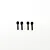 Four black metal partial thread grub shaft screws arranged in a row against a white background.