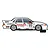Side profile view of a white Scalextric 1/32 scale Holden VL Commodore slot car, number 11, featuring Perkins Engineering racing livery.
