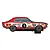 A side-profile studio illustration of a Scalextric 1/32 scale Holden LJ Torana XU-1 slot car in red and white racing livery with number 1.