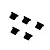 Five black plastic Futaba receiver connector covers arranged on a white background.