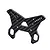 A black carbon fibre front shock tower for an RC car with multiple mounting holes and a triangular cutout.
