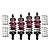 A set of four GPM Racing aluminium RC shock absorbers in red and black, with two additional loose springs on each side.