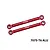 Two red anodized aluminium steering toe links from GPM Racing with silver metal pivot balls, isolated on a white background.