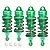 GPM Aluminium 78mm Front & 88mm Rear Adjustable Shocks 4Pcs - Green MAL07888FR-G-BK