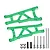 GPM Aluminium Front or Rear Suspension Arms 2Pcs - Green SLA055-G