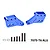 Two blue anodized aluminium GPM shock mounts with mounting screws and washers on a white background.