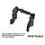 A black GPM Racing aluminium steering bell crank and drag link assembly for RC cars, shown on a white background with installation text.