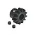 A black GPM Racing 12T 1.5Mod pinion gear with two grub screws on a white background.