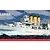 Box art for Airfix 1/600 scale HMS Suffolk model kit showing the grey cruiser sailing on dark blue seas under a cloudy sky.