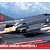 Box art for an Airfix 1/48 scale McDonnell Douglas Phantom FG.1 model kit showing a Royal Navy jet taking off from an aircraft carrier deck.