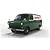 A 1/32 scale Scalextric Castrol Ford Transit MK1 slot car in green and white livery on a white background.
