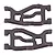 A pair of black RPM front suspension arms for an RC car, showing left and right sides with molded RPM branding.