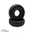 Two black Reefs RC 2.2 inch Scrub crawler tyres stacked on a white background, featuring aggressive tread patterns and embossed sidewall branding.