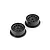 Two black plastic 1/5 scale RC short course rear rims shown from a high angle against a white background.