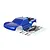 A blue Rovan 1/5 scale 5SC short course RC truck body shell with a decal sheet and body clips on a white background.