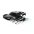 A black Rovan 1/5 scale 5SC short course RC truck body shell with a decal sheet and body clips on a white background.