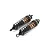 Two Rovan aluminium front adjustable RC shock absorbers in bronze and black finish, shown against a white background.