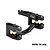 A black GPM Racing aluminium steering bell crank and drag link assembly for RC cars, featuring gold-coloured metal bushings.