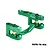 A green GPM Racing aluminium steering bell crank and drag link assembly for RC cars, featuring 7075-T6 aluminium construction.