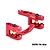 A red anodized aluminium steering bell crank and drag link assembly for RC cars by GPM Racing, featuring gold-coloured bushings and black screws.