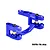 A blue anodized aluminium steering bell crank and drag link assembly for RC cars by GPM Racing, featuring 7075-T6 aluminium construction.