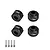 GPM Black Aluminium SCX10 III & Capra 12mm Wheel Hex +3mm Adapters 4Pcs w/ Pin & Spacers SCX3010/+3M-BK