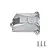 A silver GPM Racing aluminium receiver cover for an RC car, shown with three small mounting screws on a white background.